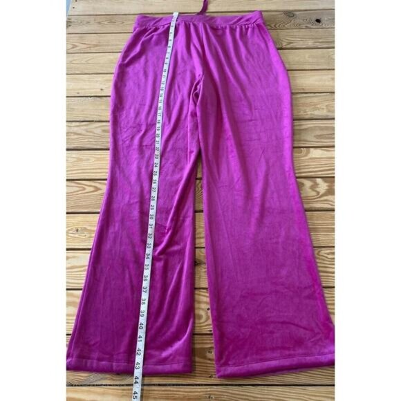 NWT $88 Magaschoni Velvet Sweat Suit Size XL Women’s Fuchsia - Picture 13 of 16